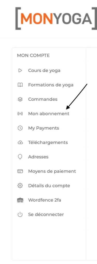 FAQ - Accès à la section abonnement de vos cours de yoga en ligne